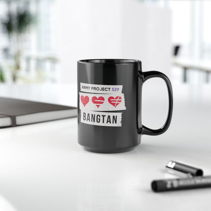 AP529 <3 Bangtan Coffee Mug - Black 15 oz Ceramic