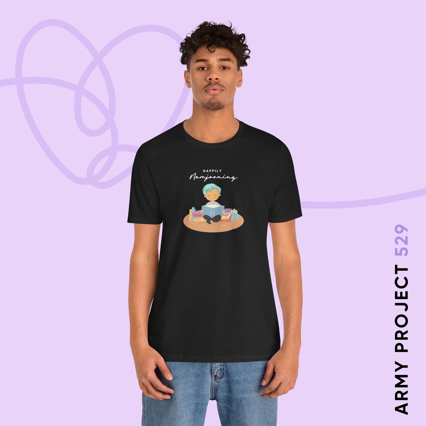 Namjoon Short Sleeve Shirt - Happily Namjooning - Fanmade BTS Merch - Unisex Jersey T-Shirt