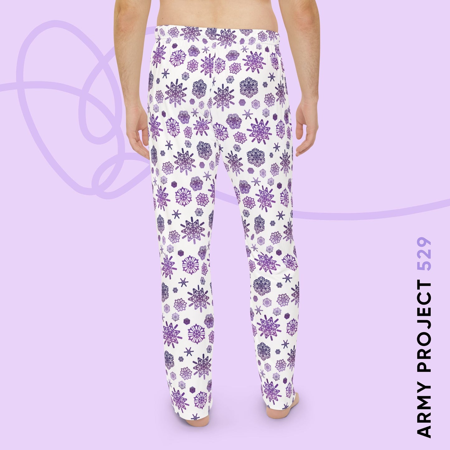 OT7 Pajama Pants - Secret Snowflakes (White) - Fanmade BTS Apparel - Unisex Lounge Wear