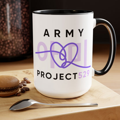 ARMY Project 529 Coffee Mug - ARMY Drinkware - Two-Tone 15 oz Ceramic