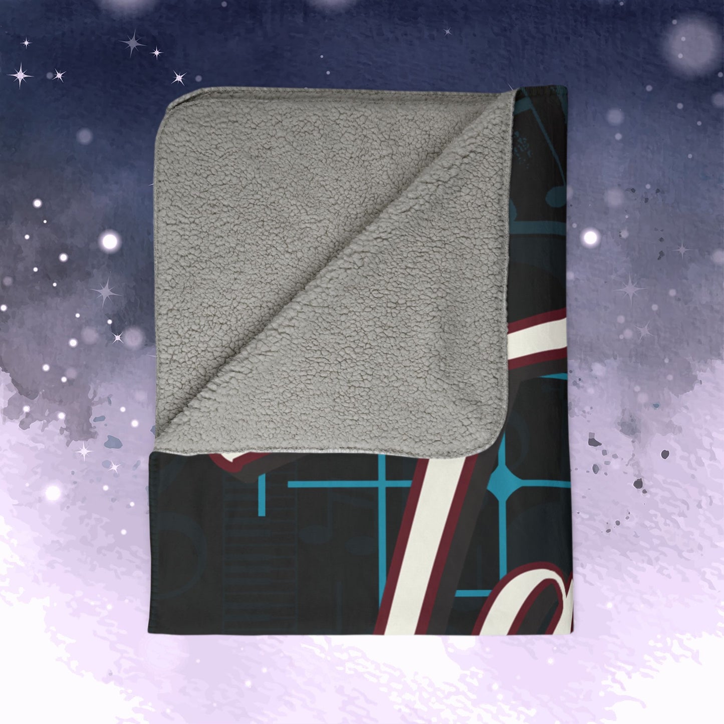 Taehyung Throw Blanket - Retro Series - 50s Jazz Lounge Aesthetic - Cozy Fleece Sherpa Blanket