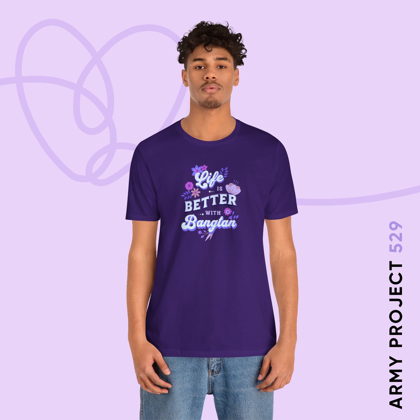 Life is Better with Bangtan Unisex Jersey Short Sleeve Tee