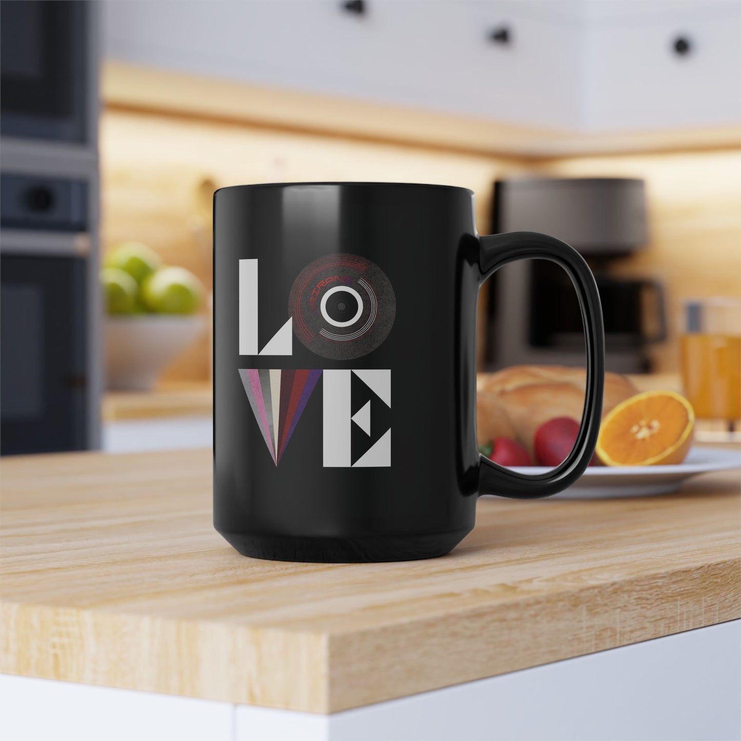OT7 Coffee Mug - Love Record - Black 15 oz Ceramic