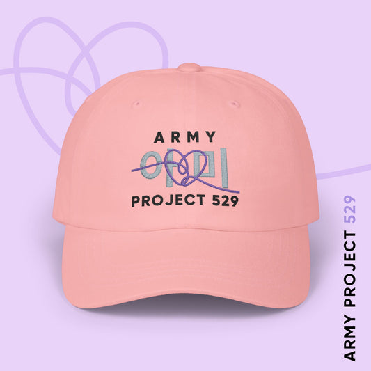 ARMY Project 529 Baseball Cap - Embroidered ARMY Merch - Bright White Unisex Hat
