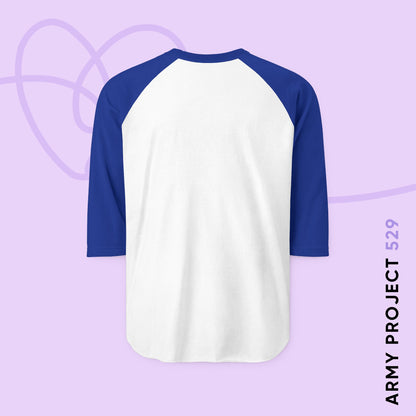 Jimin Baseball Tee - Fanmade BTS Retro Series - 80s Pop Aesthetic - 3/4 Sleeve Unisex T-Shirt