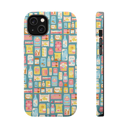 Sweet Pastel Korean Snacks Magnetic Tough Phone Case - Cute K-Pop Merch - iPhone, Galaxy, Pixel Cover