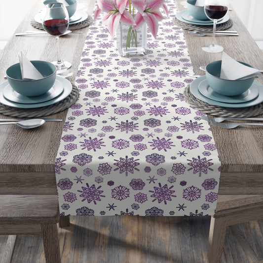 OT7 Table Runner - Secret Snowflakes (White) - Fanmade BTS Home Decor - Cotton Twill or Polyester