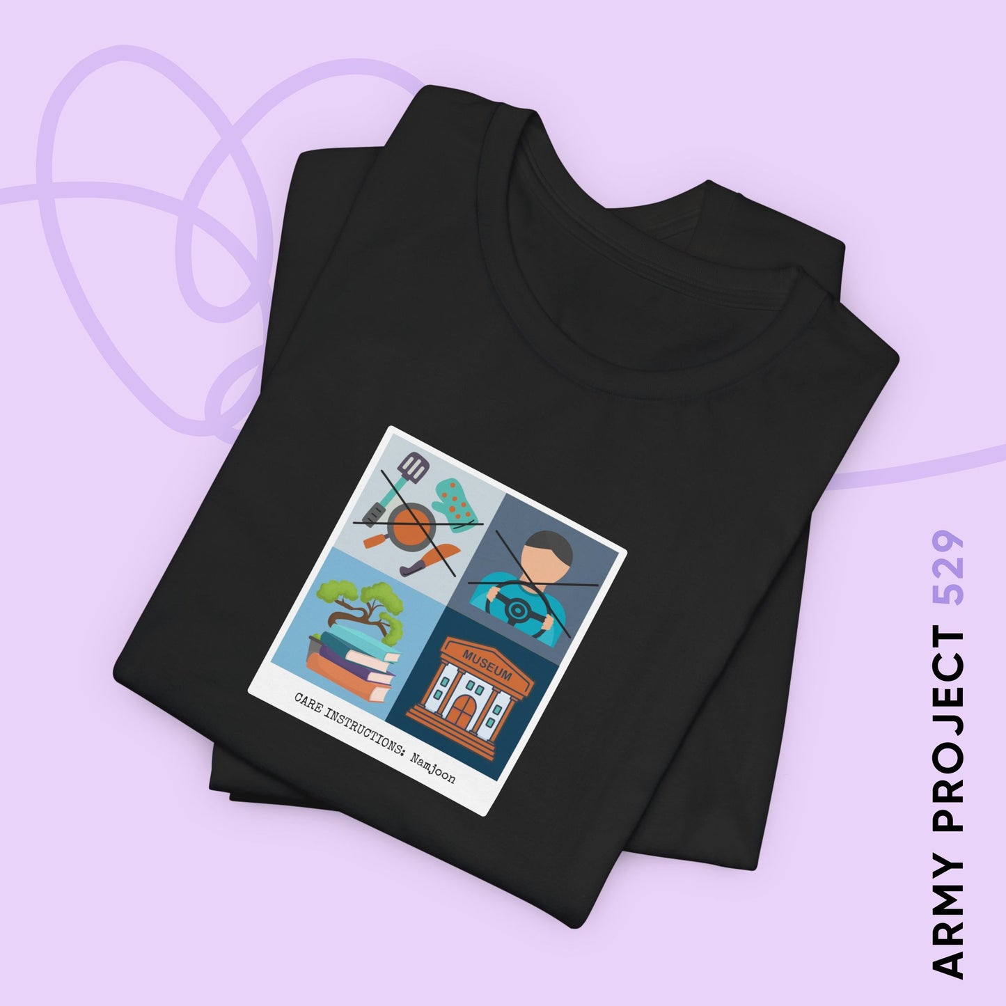 Namjoon Short Sleeve Shirt - Funny Fanmade BTS Merch - Care Instructions - Soft Unisex T-Shirt