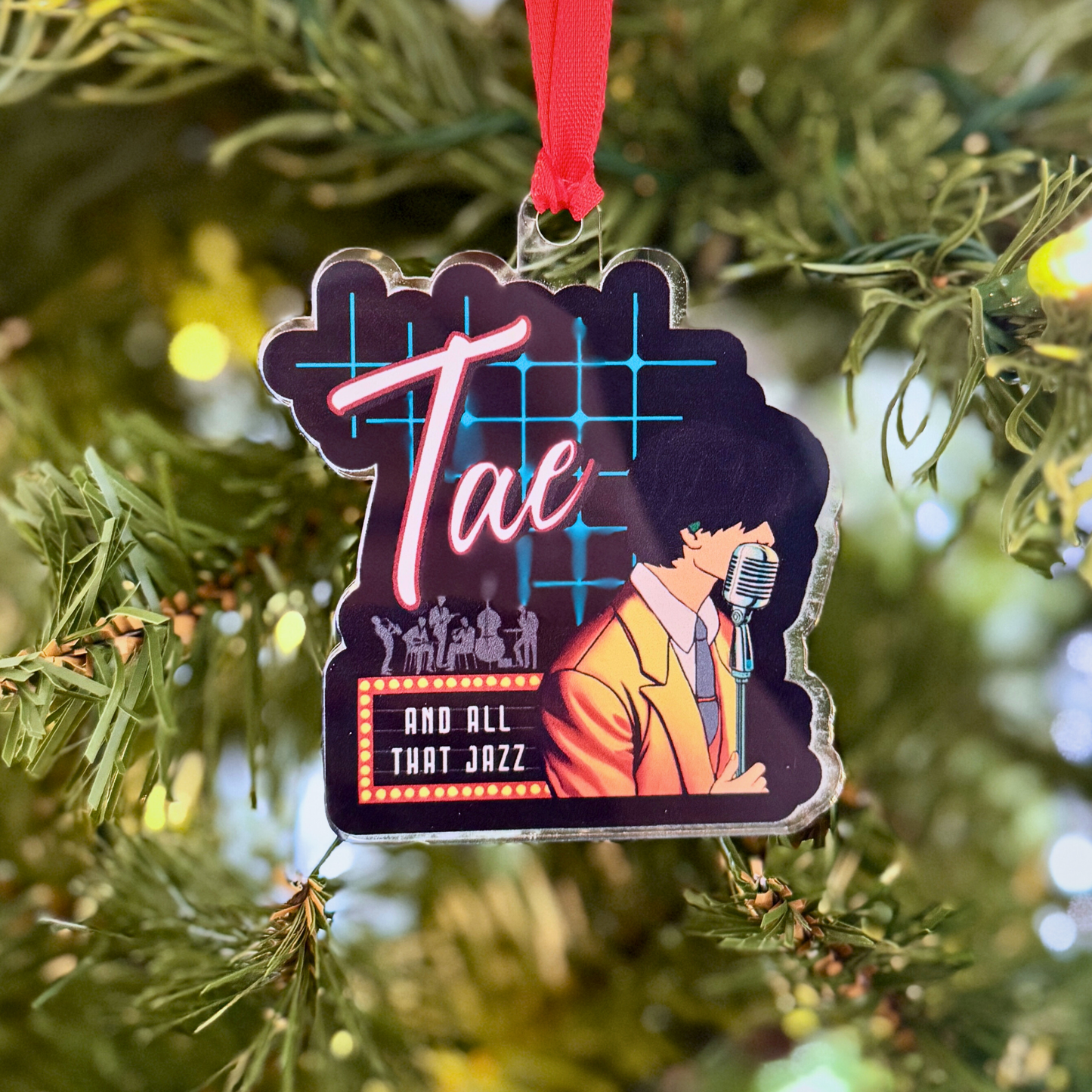 Taehyung Holiday Ornament - Fanmade BTS Retro Series - 50s Vintage Aesthetic - Custom-Cut Acrylic