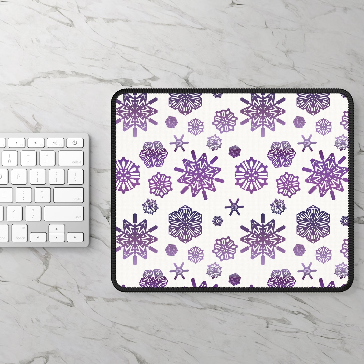 OT7 Mouse Pad - Secret Snowflakes (White) - Fanmade BTS Desk Accessories