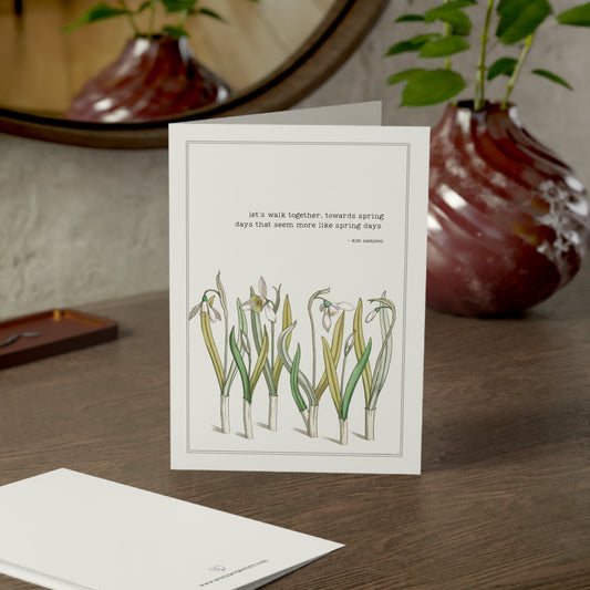 Fanmade BTS Greeting Card - Namjoon Encouragement Quote - Vintage Floral Artwork