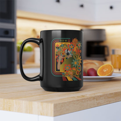 Namjoon 1970s Retro Series 15 oz Black Coffee Mug