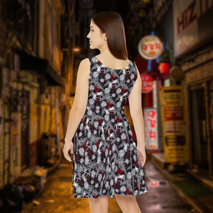 Tropical Chopsticks Skater Dress