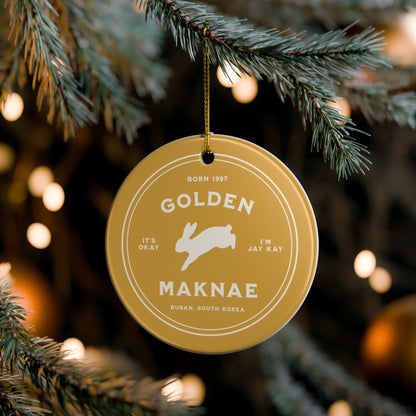 Golden Maknae Badge Series Ceramic Ornament