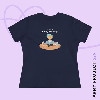 Namjoon Women's Tee - Happily Namjooning - Fanmade BTS Merch - Soft Jersey T-Shirt