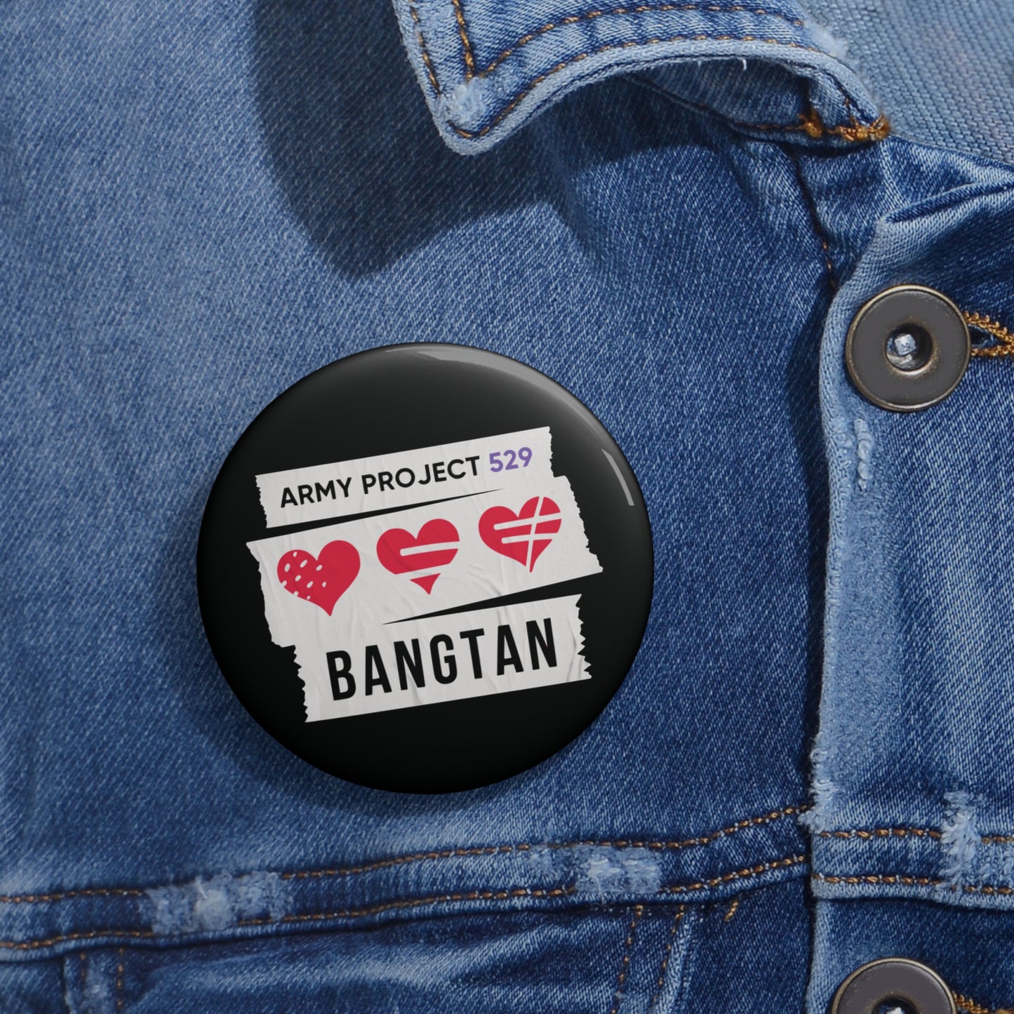 AP529 <3 Bangtan Button Pin - ARMY Concert Merch