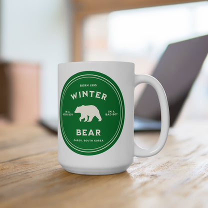 Winter Bear Badge Series 15oz Ceramic Coffee Mug