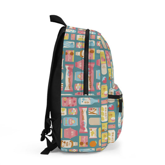 Sweet Pastel Korean Snacks Backpack - K-Pop Travel Bag - Durable Travel Gear