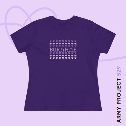OT7 Women's Tee - 8-Bit Borahae - Retro Fanmade BTS Merch - Soft Jersey T-Shirt