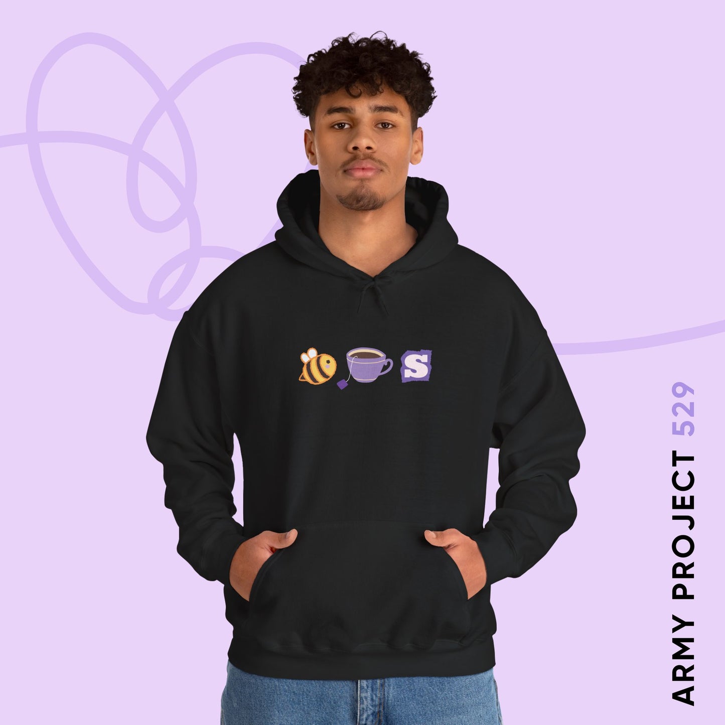 OT7 Hoodie - Bee Tea Ess - Fanmade BTS Merch - Cozy Unisex Sweatshirt