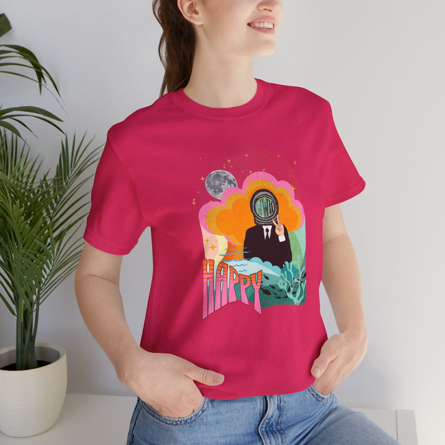 Jin 1960s Retro Unisex Jersey Short Sleeve Tee