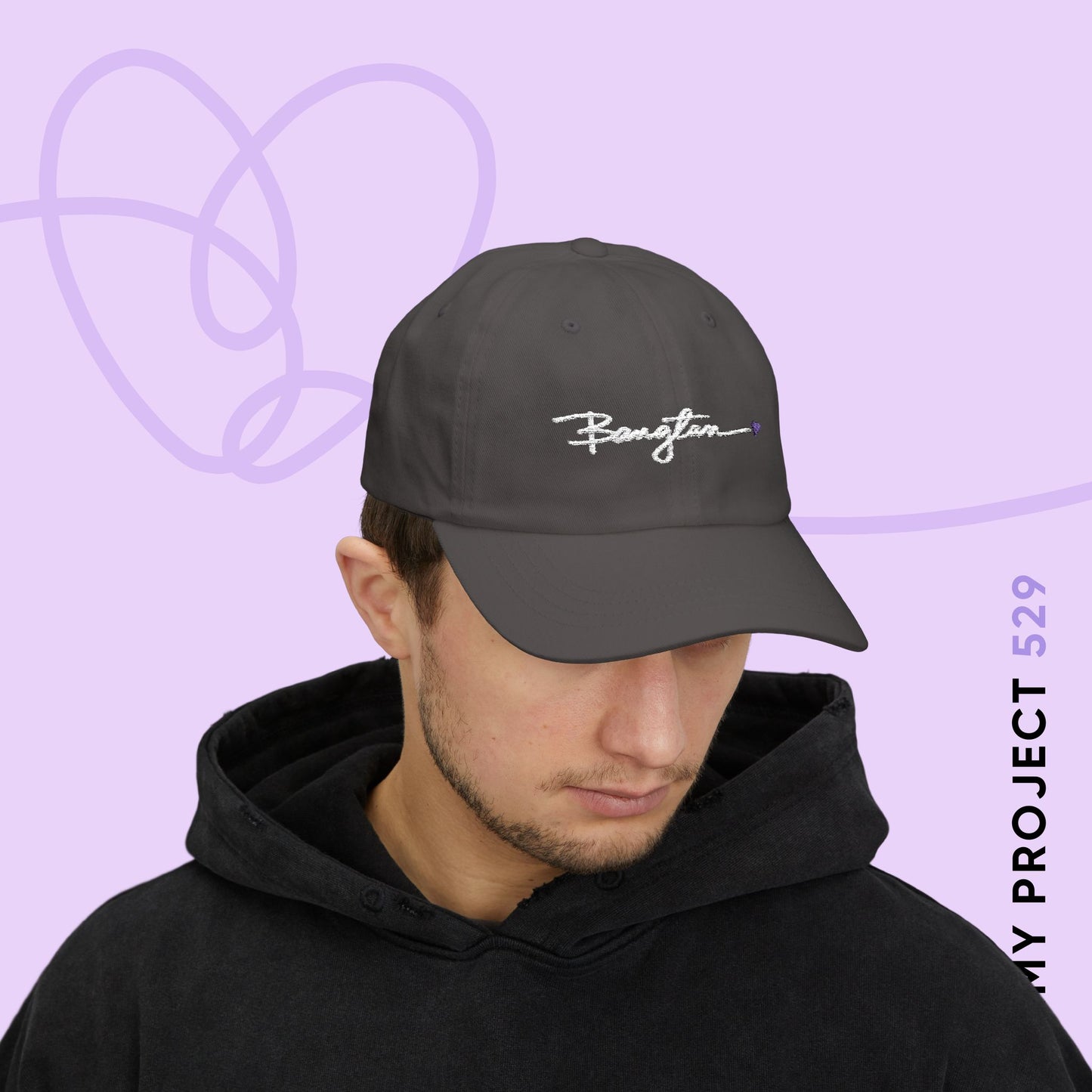 OT7 Baseball Cap - Embroidered Handwritten Bangtan - Fanmade BTS Merch - Unisex Baseball Hat