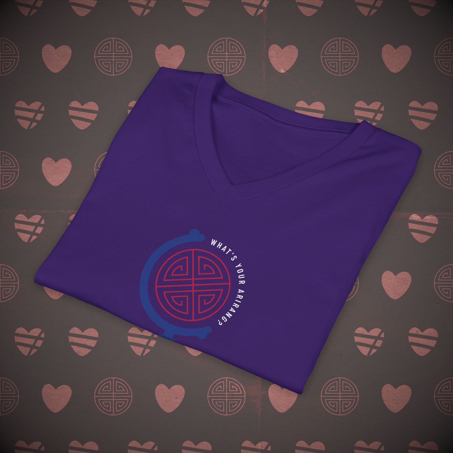 OT7 V-Neck Shirt - What's Your Arirang? Globe and Cities - Unisex Jersey T-Shirt