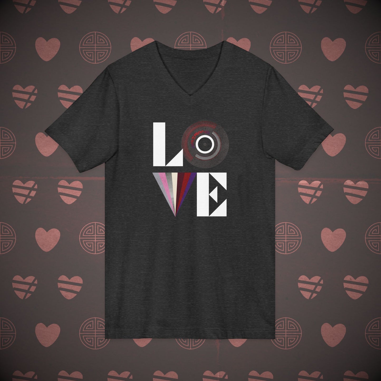OT7 V-Neck Shirt - Love Record - Unisex Jersey T-Shirt