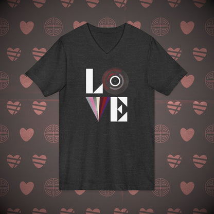 OT7 V-Neck Shirt - Love Record - Unisex Jersey T-Shirt