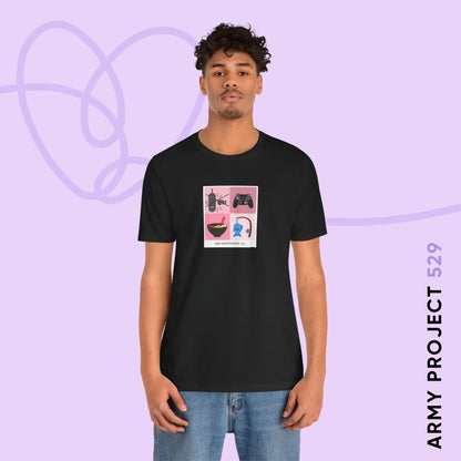 Jin Short Sleeve Shirt - Funny Fanmade BTS Merch - Care Instructions - Soft Unisex T-Shirt