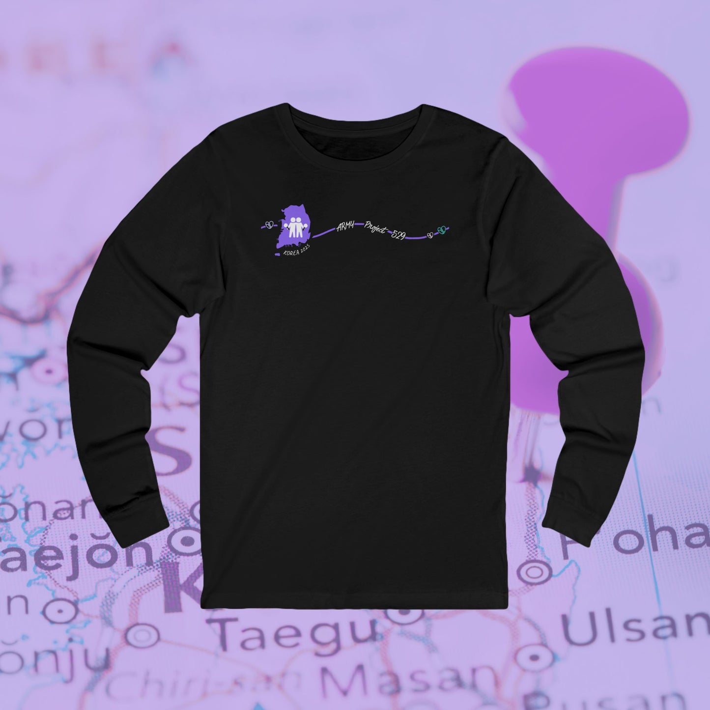 AP529 Korea Heartline Logo Unisex Jersey Long Sleeve Tee