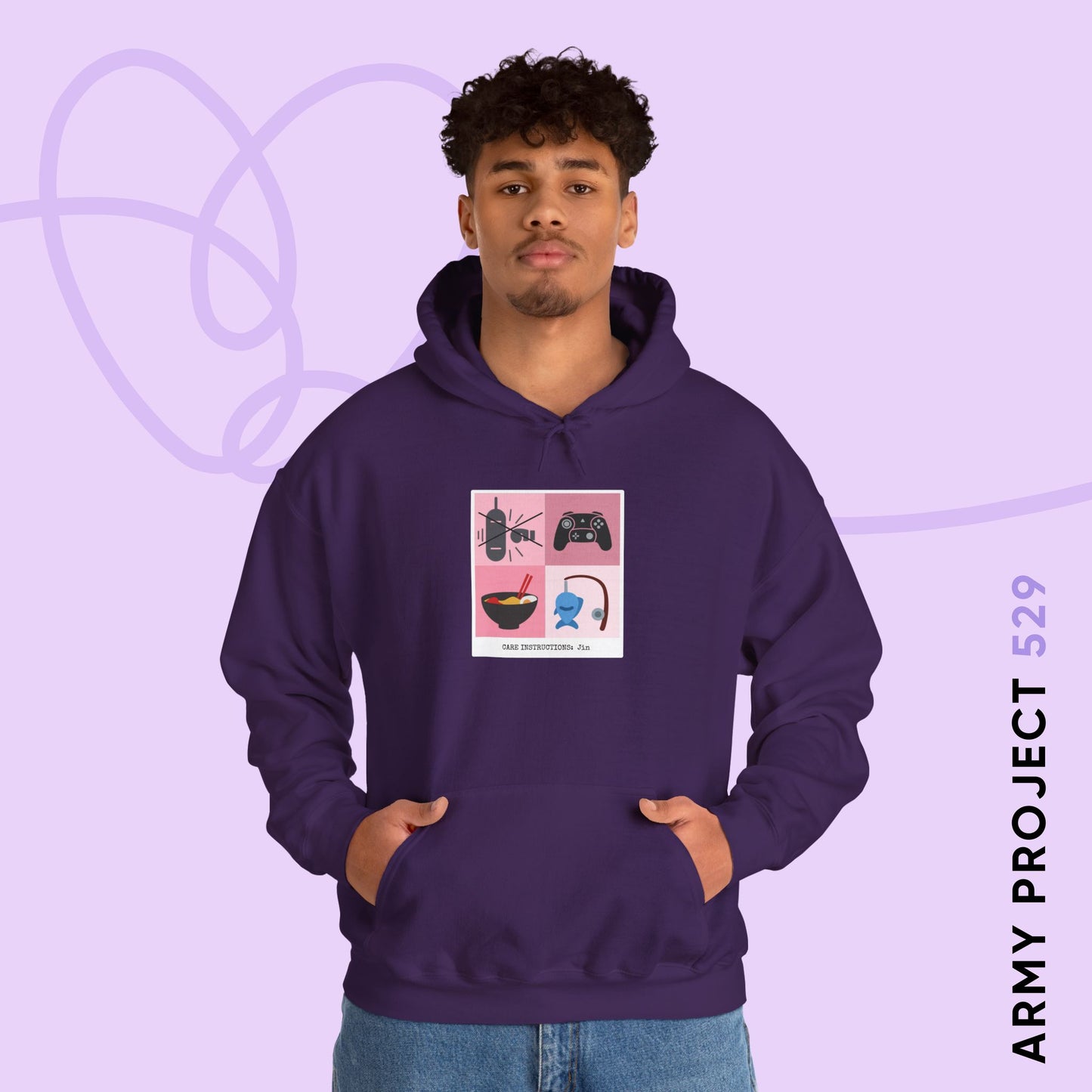Jin Hoodie - Funny Fanmade BTS Merch - Care Instructions - Cozy Unisex Sweatshirt