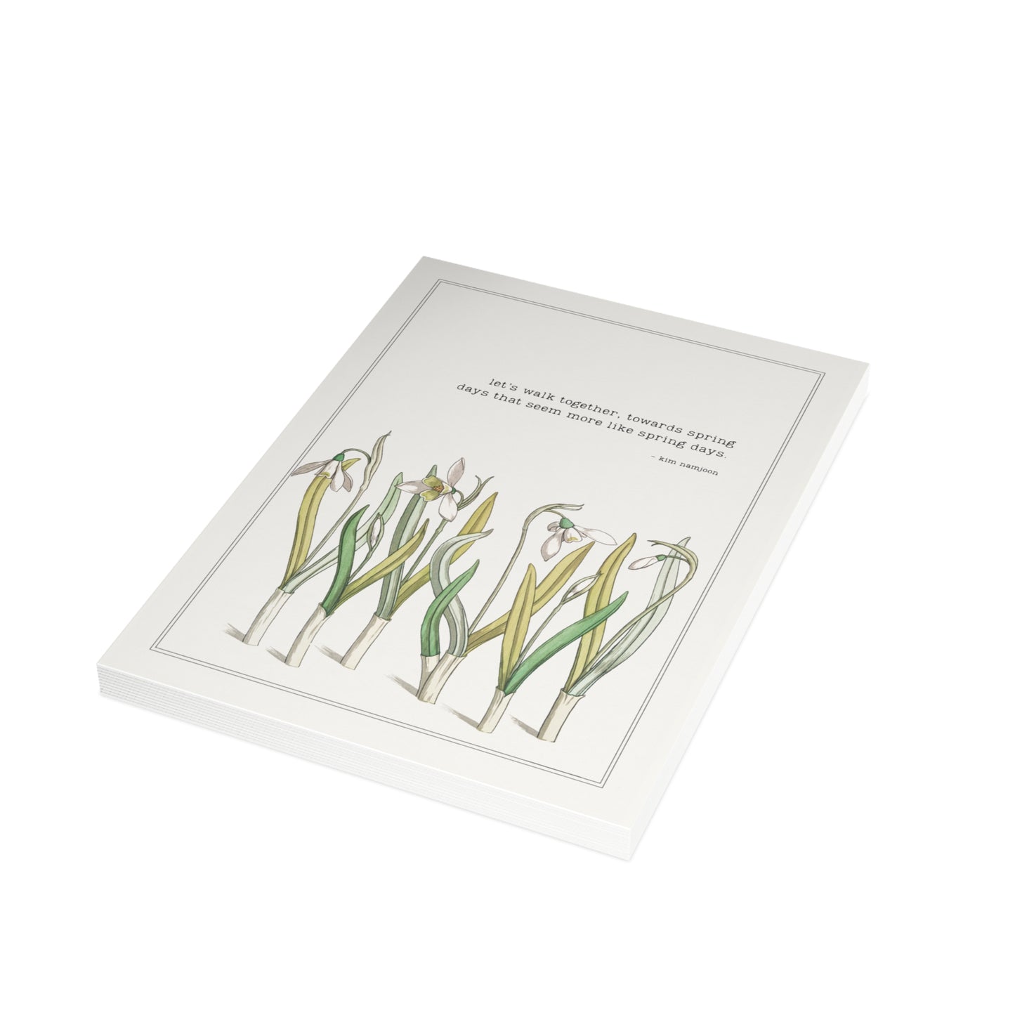 Fanmade BTS Greeting Card - Namjoon Encouragement Quote - Vintage Floral Artwork