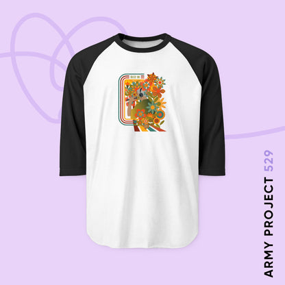 Namjoon Baseball Tee - Fanmade BTS Retro Series - 70s Bohemian Aesthetic - 3/4 Sleeve Unisex T-Shirt