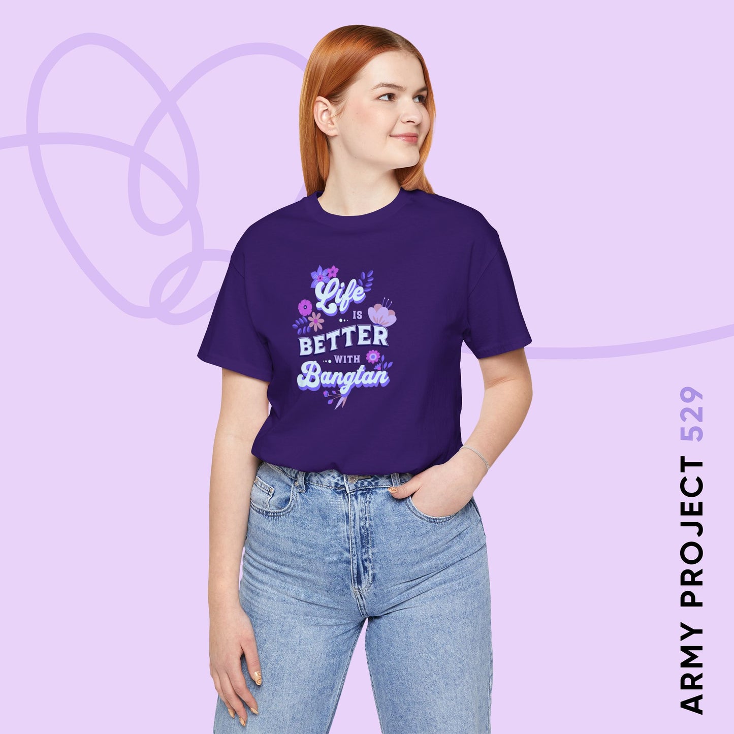 Life is Better with Bangtan Unisex Jersey Short Sleeve Tee