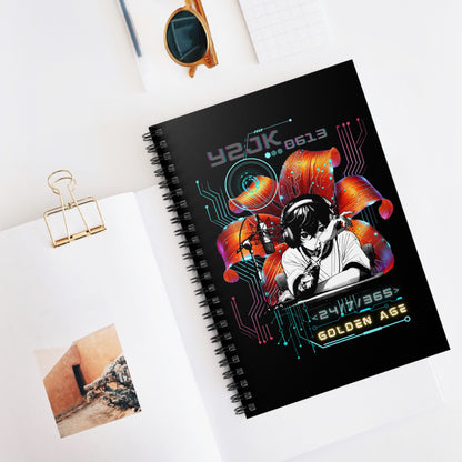 Jung Kook Notebook - Fanmade BTS Retro Series - Y2K Gamer Aesthetic - Spiral-Bound Journal