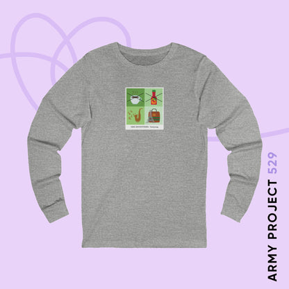 Taehyung Long Sleeve Shirt - Funny Fanmade BTS Merch - Care Instructions - Soft Unisex T-Shirt