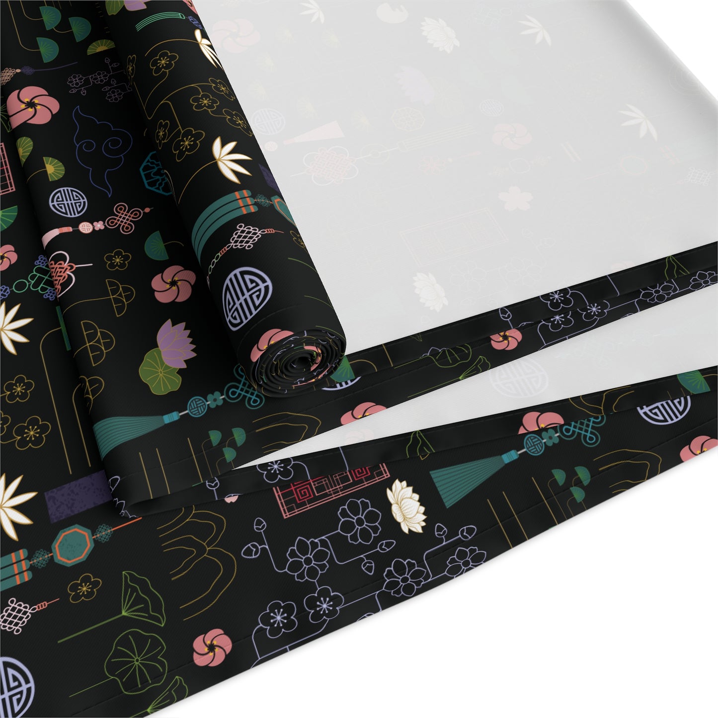 Norigae Night Garden Table Runner - Elegant K-Pop Home Decor - Cotton Twill or Polyester