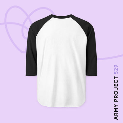 Jimin Baseball Tee - Fanmade BTS Retro Series - 80s Pop Aesthetic - 3/4 Sleeve Unisex T-Shirt