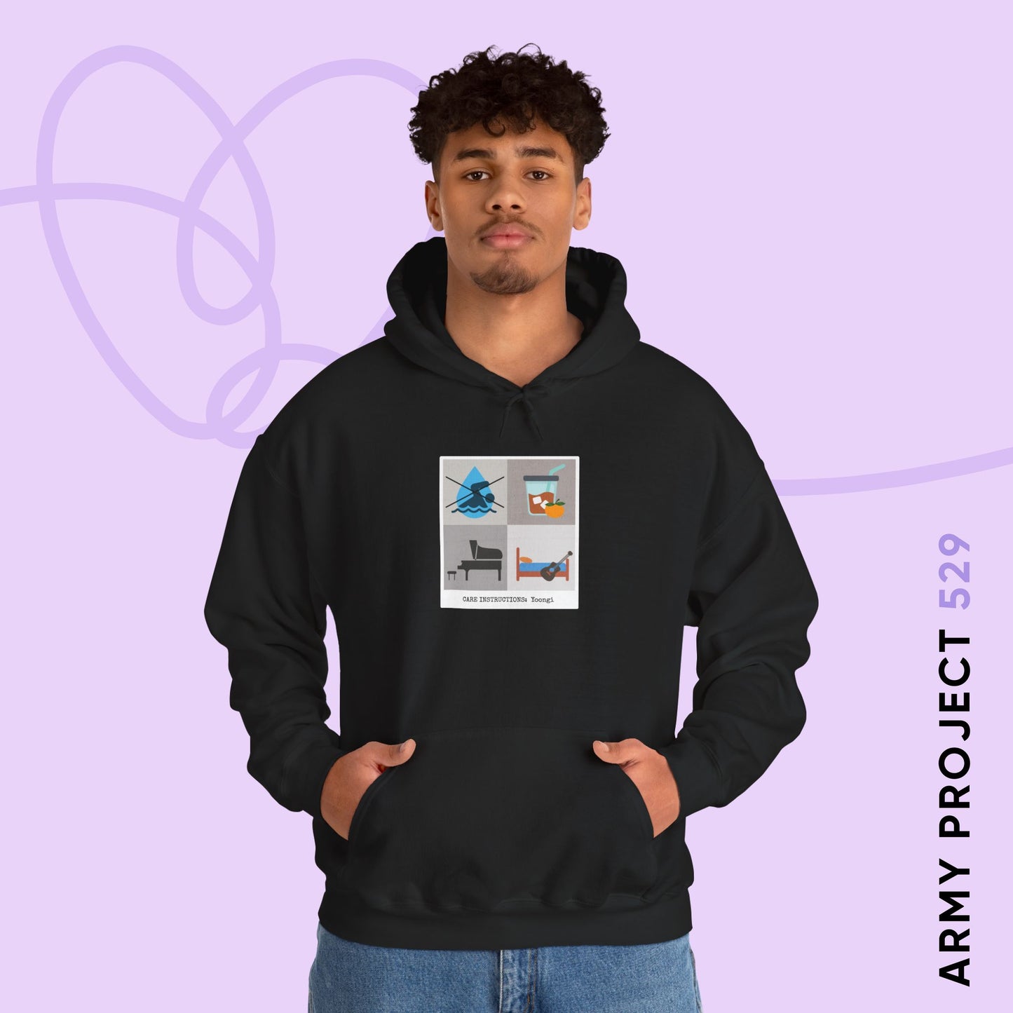 Yoongi Hoodie - Funny Fanmade BTS Merch - Care Instructions - Cozy Unisex Sweatshirt