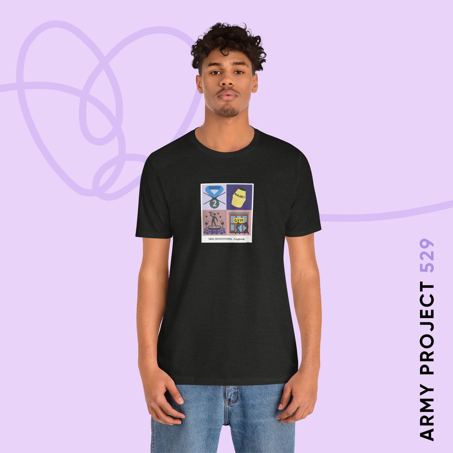 Jung Kook Short Sleeve Shirt - Funny Fanmade BTS Merch - Care Instructions - Soft Unisex T-Shirt
