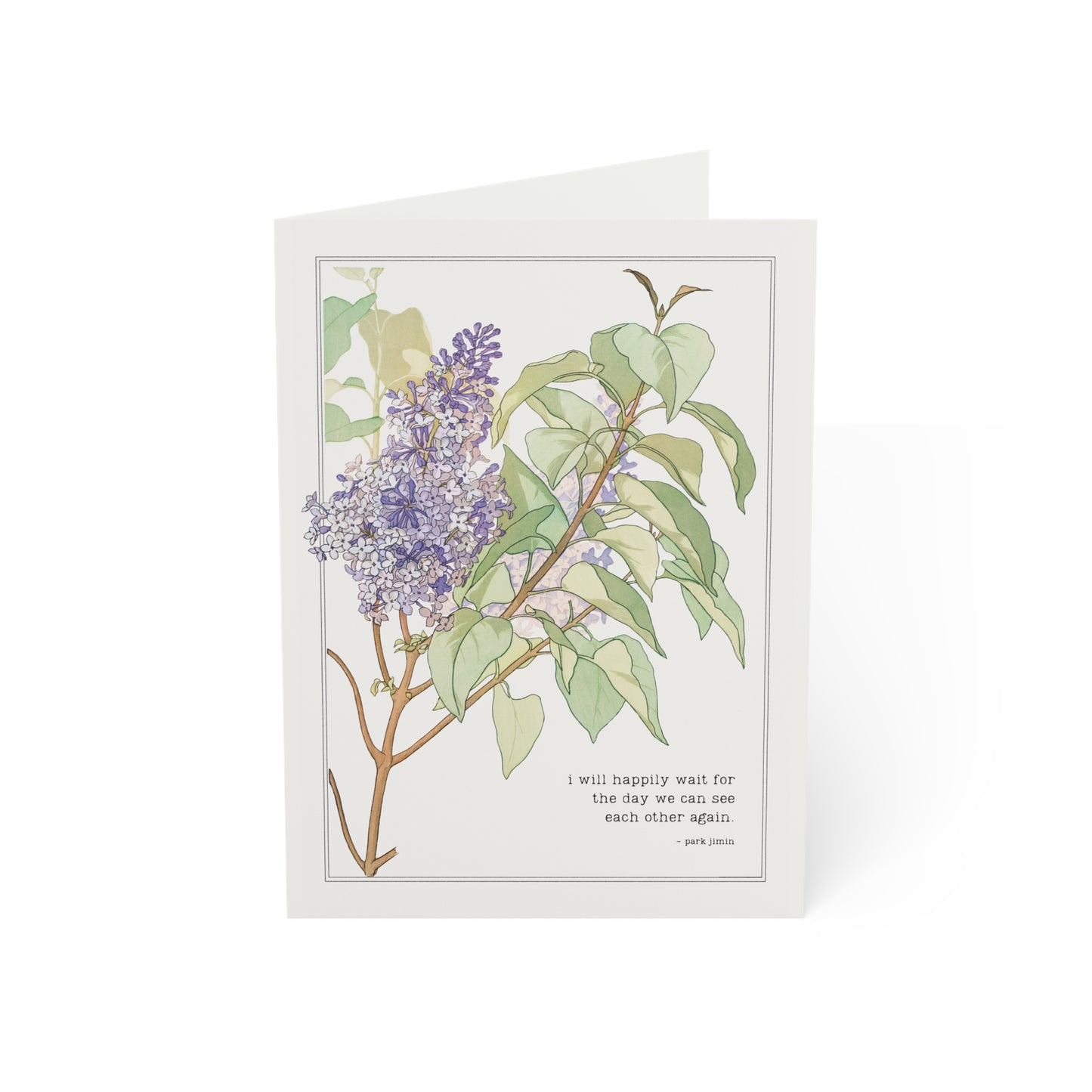 Fanmade BTS Greeting Card - Jimin Love & Friendship Quote  - Vintage Floral Artwork