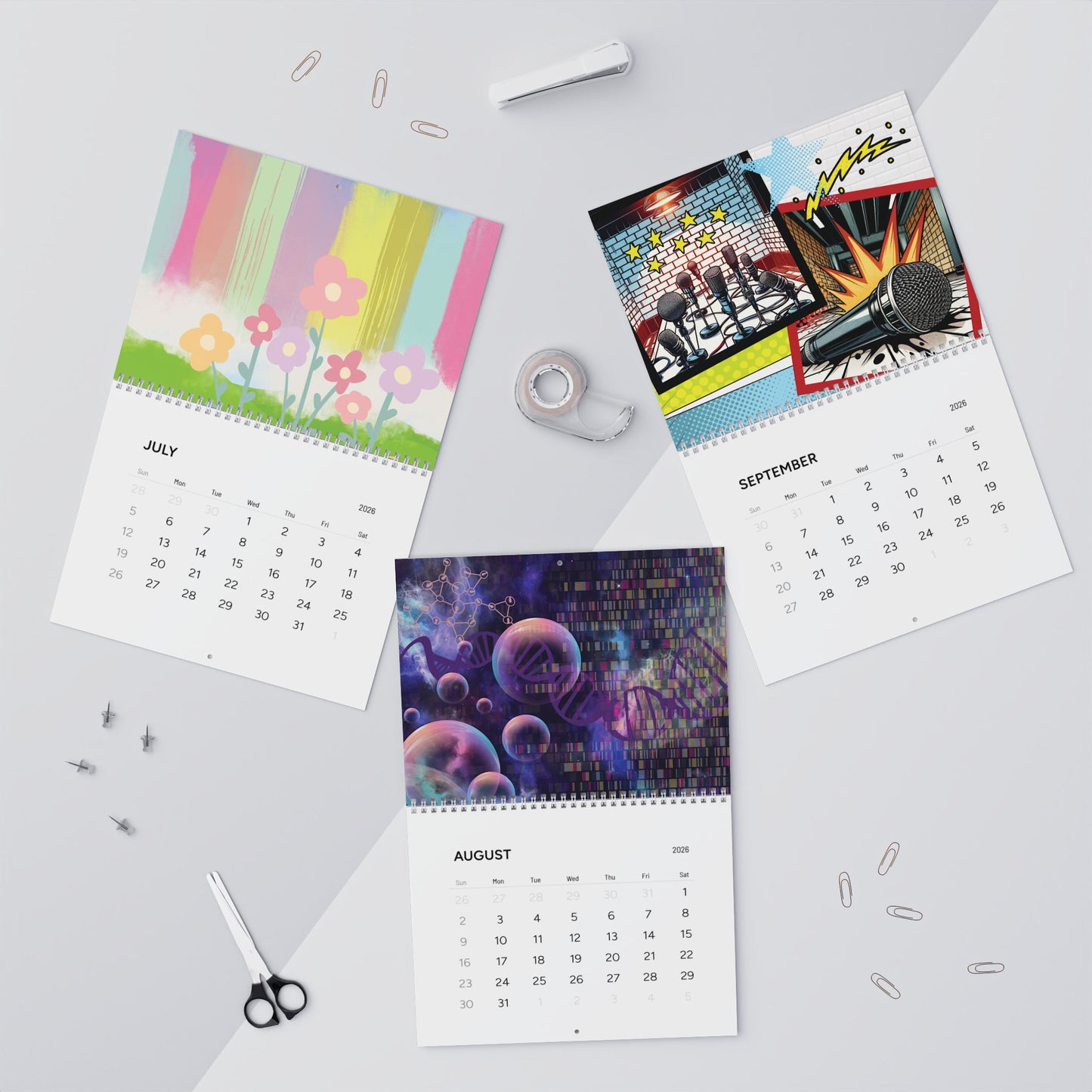 Fanmade BTS 2026 Wall Calendar - 'Guess the Song' - Original Music-Inspired Artwork
