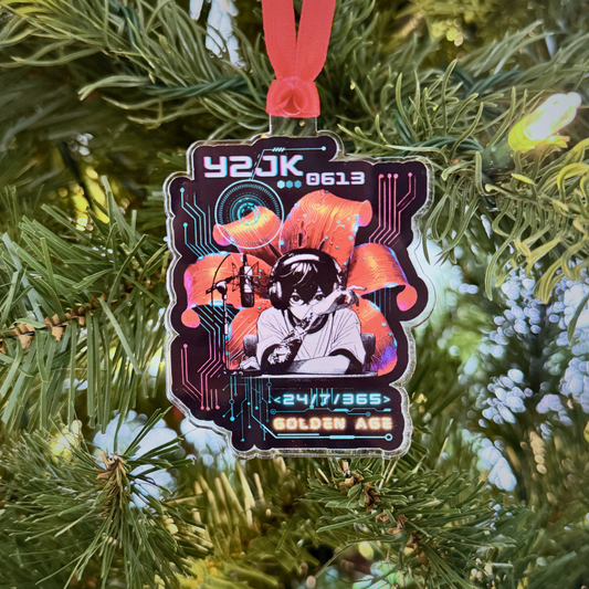 Jung Kook Holiday Ornament - Fanmade BTS Retro Series - Y2K Gamer Aesthetic - Custom-Cut Acrylic