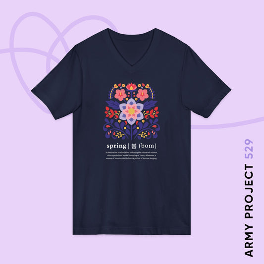 OT7 V-Neck Shirt - Until the Flowers Bloom - Unisex Jersey T-Shirt