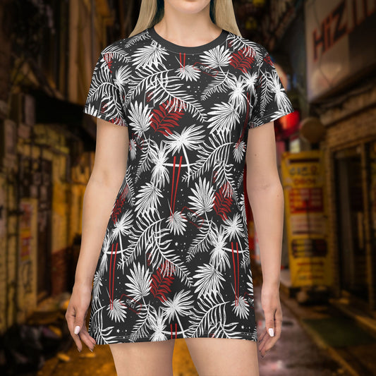 Tropical Chopsticks T-Shirt Dress