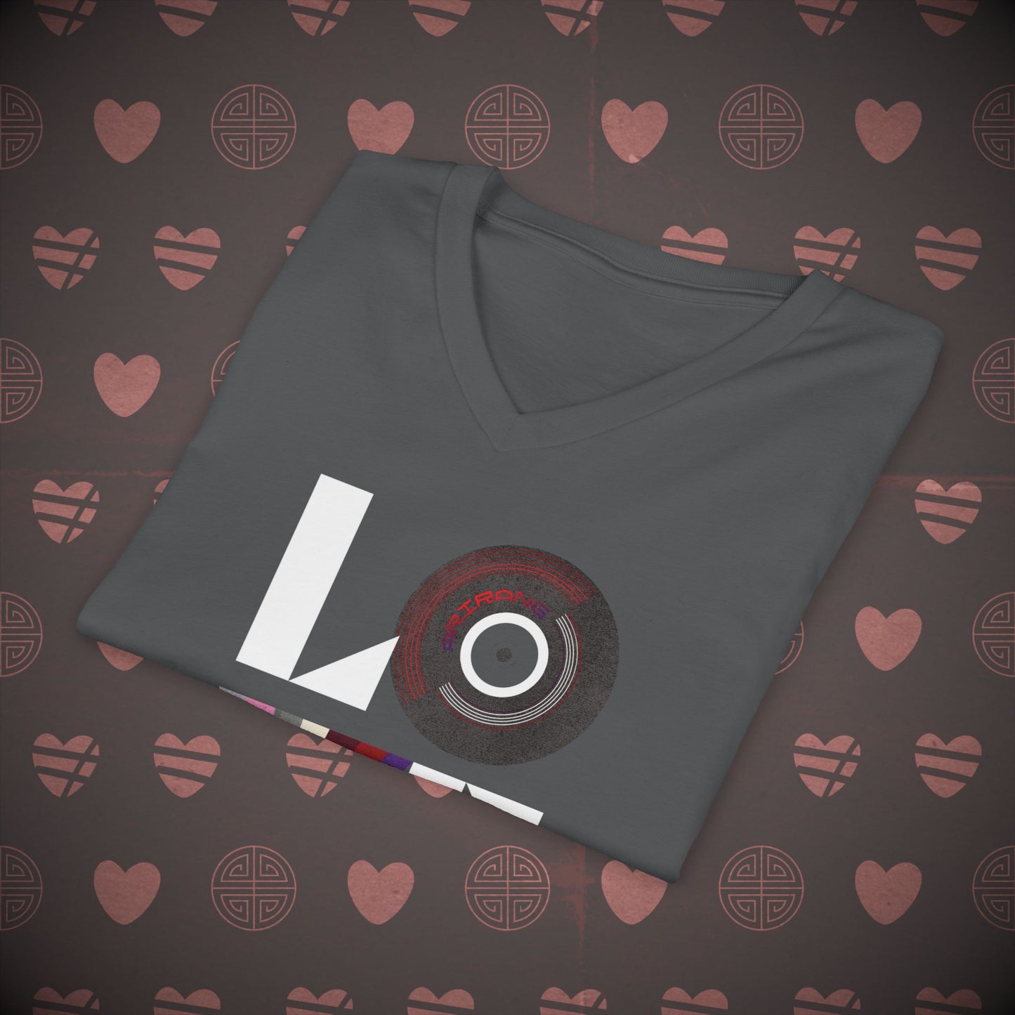 OT7 V-Neck Shirt - Love Record - Unisex Jersey T-Shirt