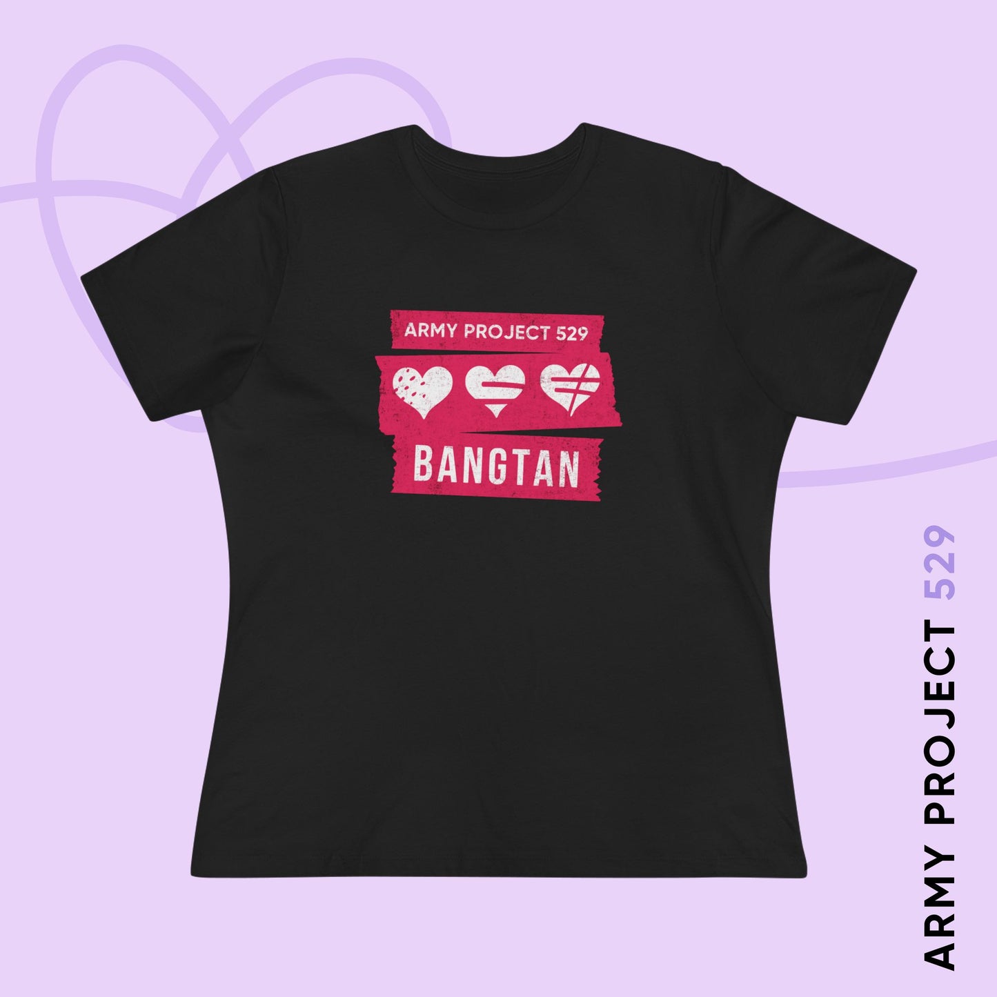 OT7 Women's Tee - AP529 <3 Bangtan (Red) - Soft Jersey T-Shirt