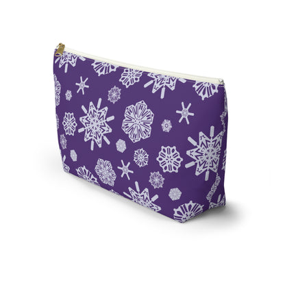 OT7 Cosmetics Bag - Secret Snowflakes (Purple) - Fanmade BTS Toiletry Bag - Flat Bottom Zipper Pouch