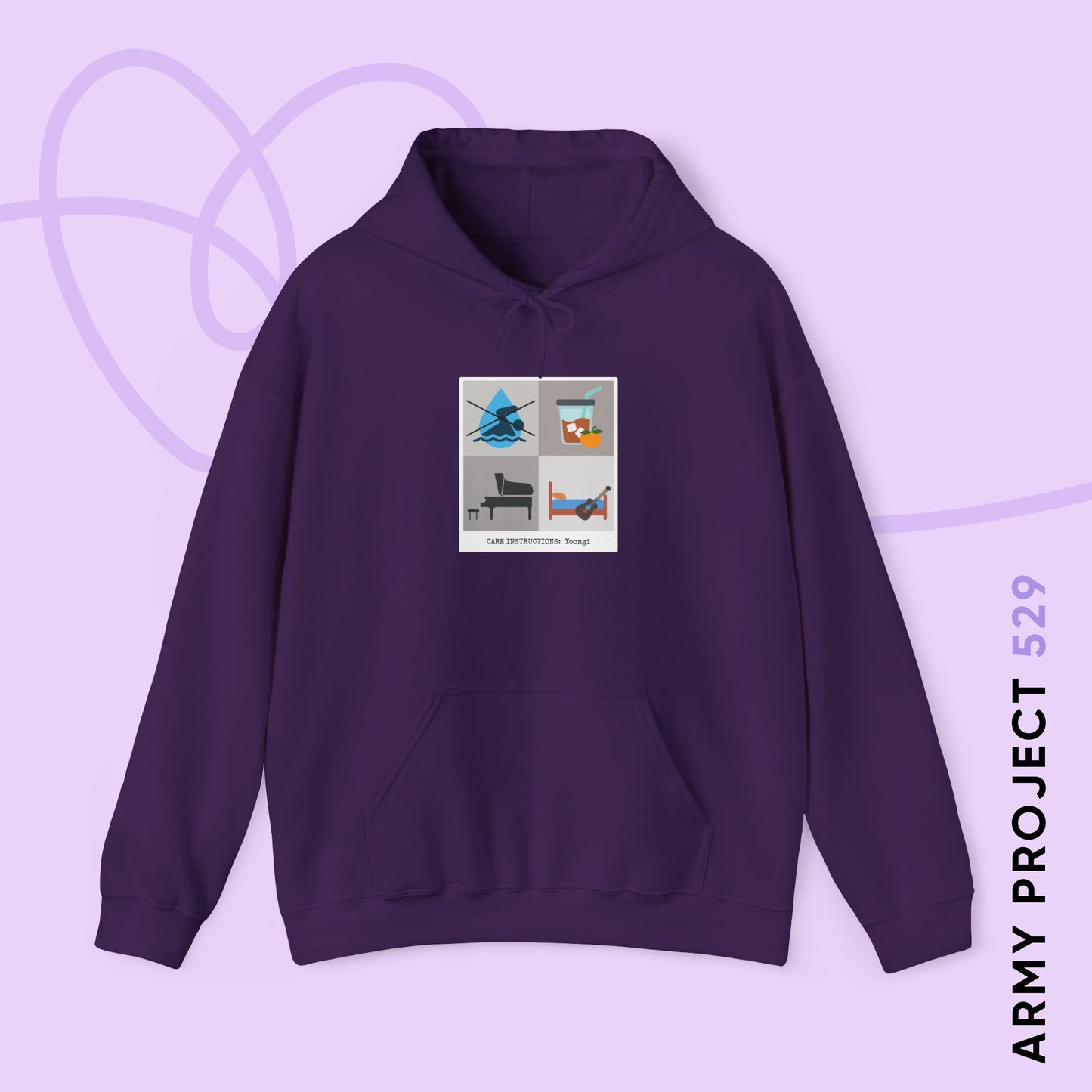 Yoongi Hoodie - Funny Fanmade BTS Merch - Care Instructions - Cozy Unisex Sweatshirt